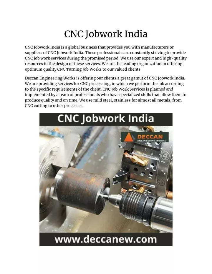 cnc jobwork india