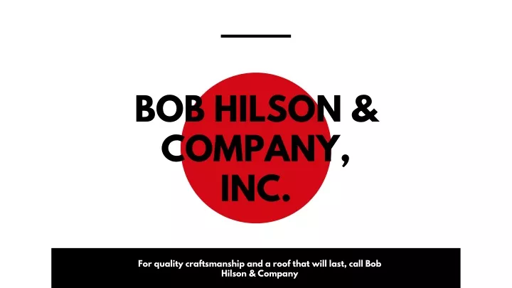 bob hilson company inc
