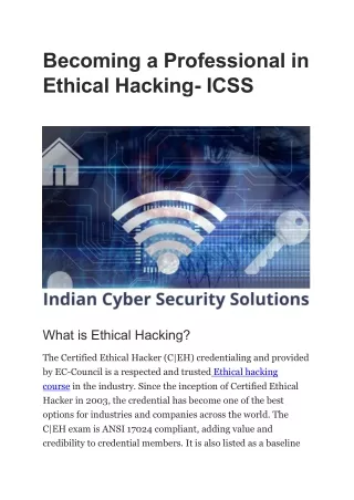 becoming a professional in ethical hacking icss