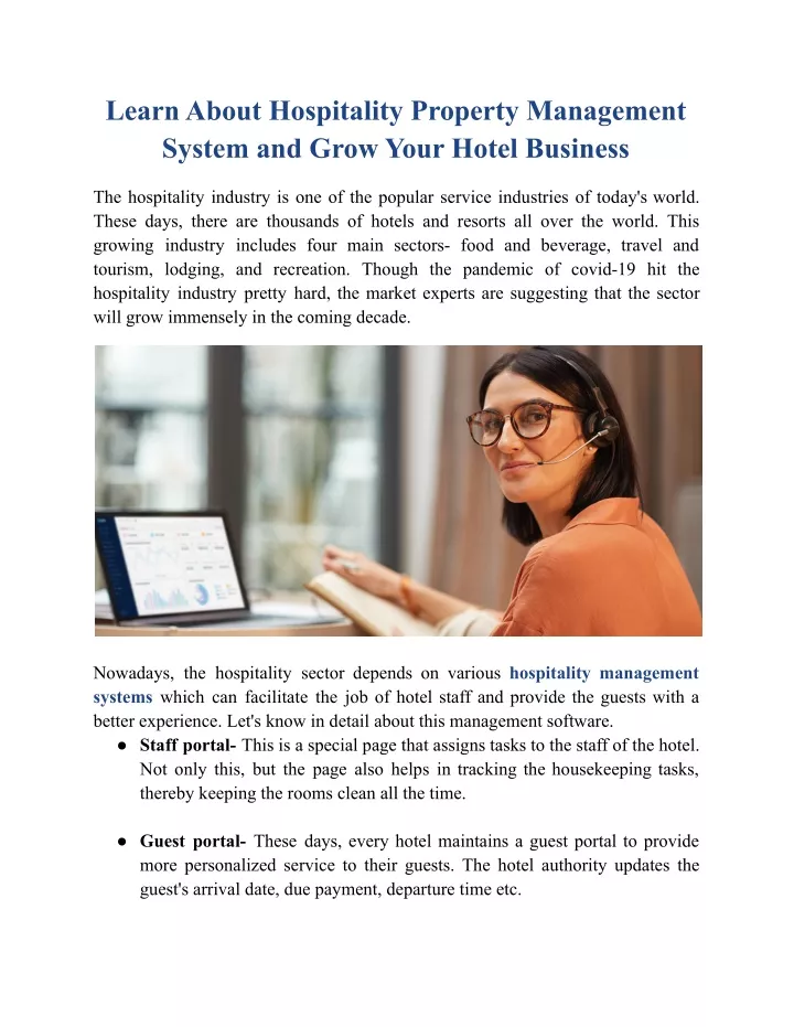 learn about hospitality property management