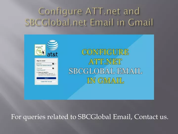 configure att net and sbcglobal net email in gmail