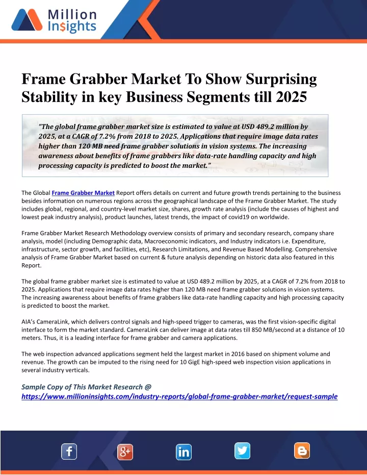 frame grabber market to show surprising stability