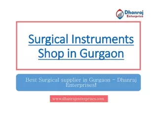 Surgical Instruments Shop in Gurgaon