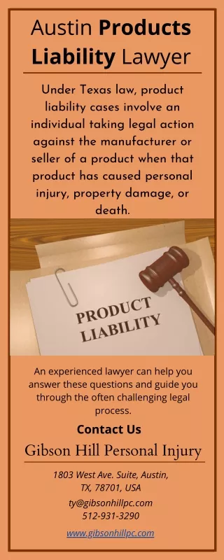 Products Liability Lawyers in Austin