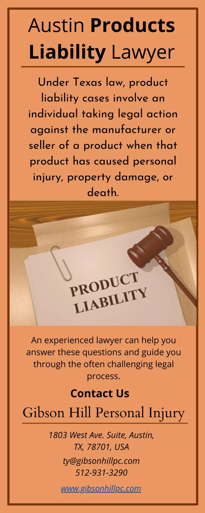 austin products liability lawyer