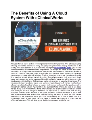 the benefits of using a cloud system with