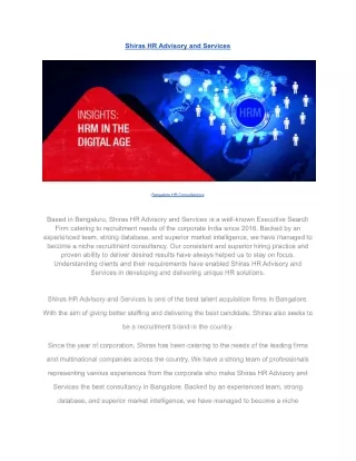 shiras hr advisory and services
