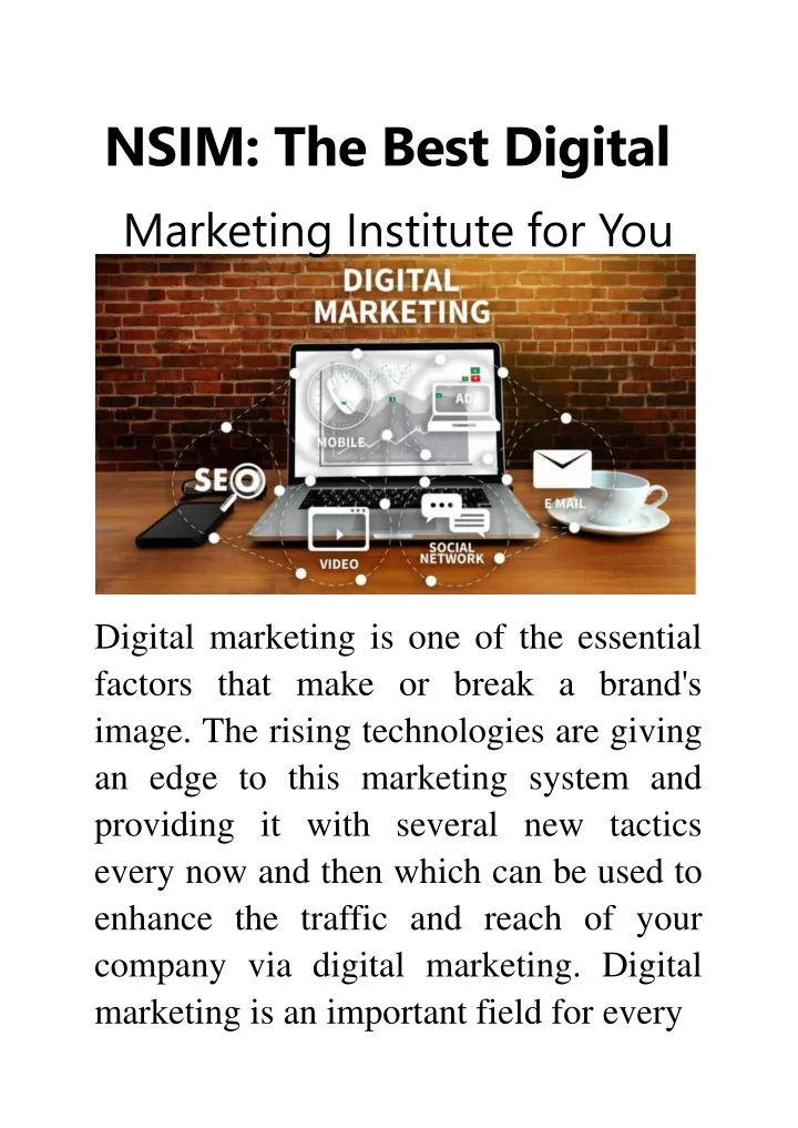 nsim the best digital marketing institute for you