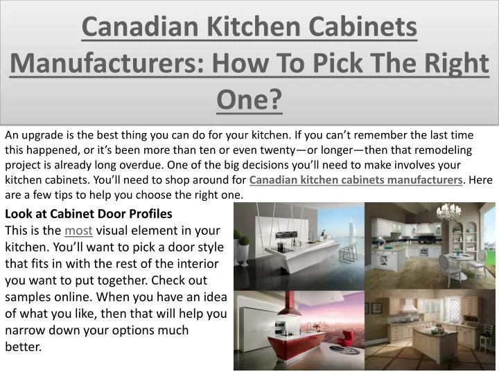 canadian kitchen cabinets manufacturers how to pick the right one