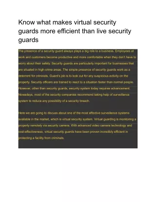 know what makes virtual security guards more