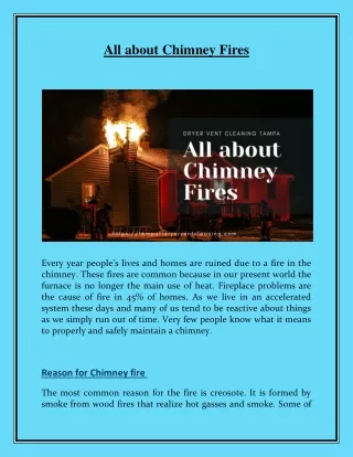 All about Chimney Fires