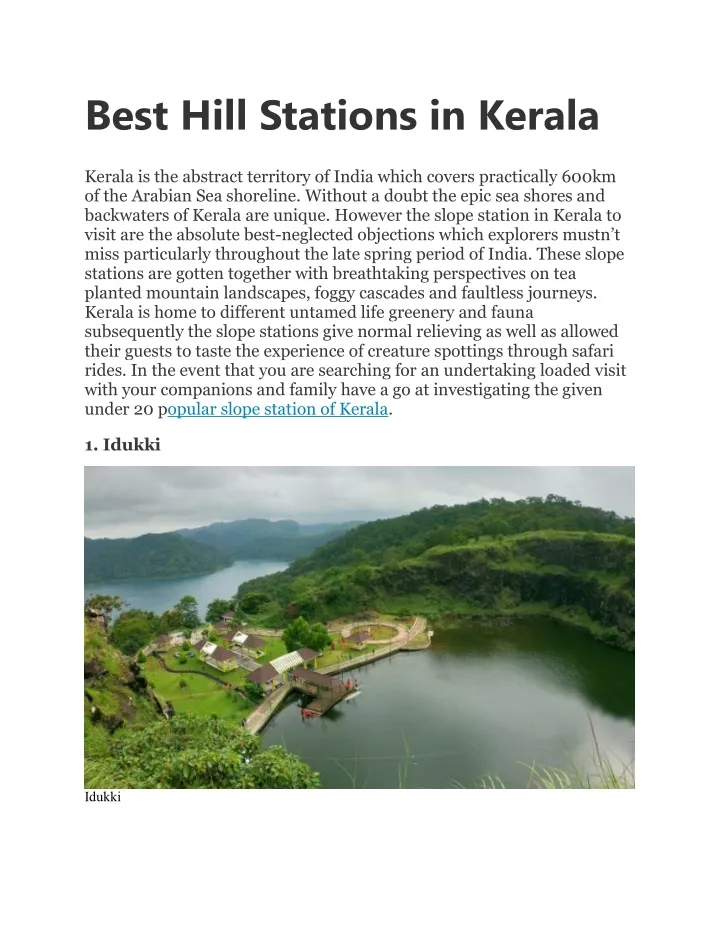 best hill stations in kerala