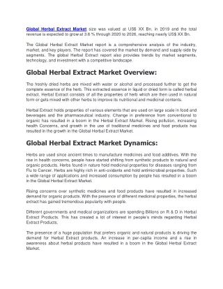 global herbal extract market size was valued