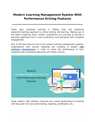 modern learning management system with