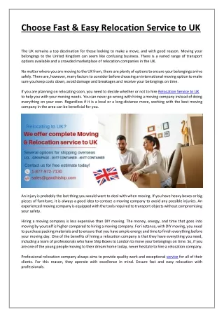 choose fast easy relocation service