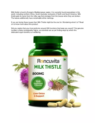 milk thistle is local to europe s mediterranean