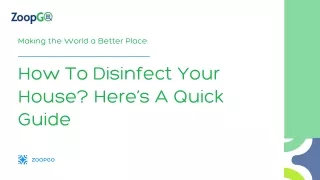 How To Disinfect Your House? Here’s A Quick Guide