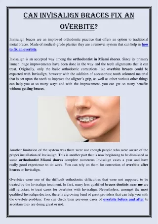 can invisalign braces fix an overbite