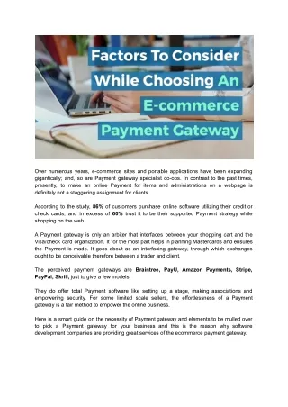 over numerous years e commerce sites and portable