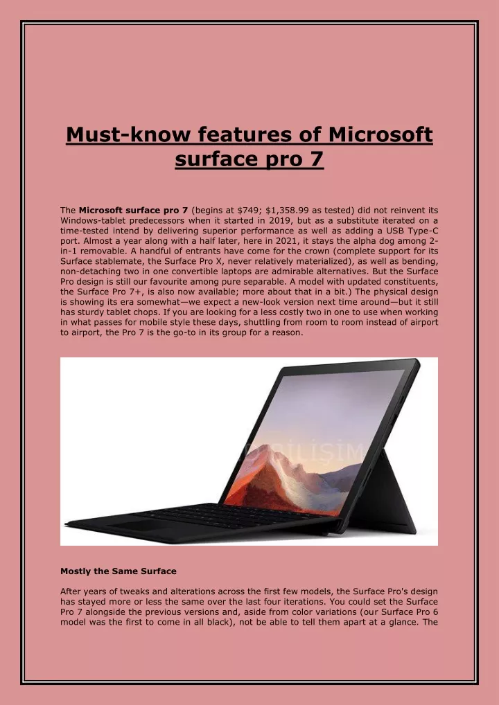 must know features of microsoft surface pro 7