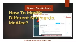how to modify different settings in mcafee