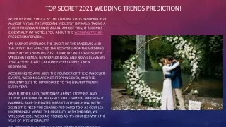 Top Secret 2021 Wedding Trends Prediction!