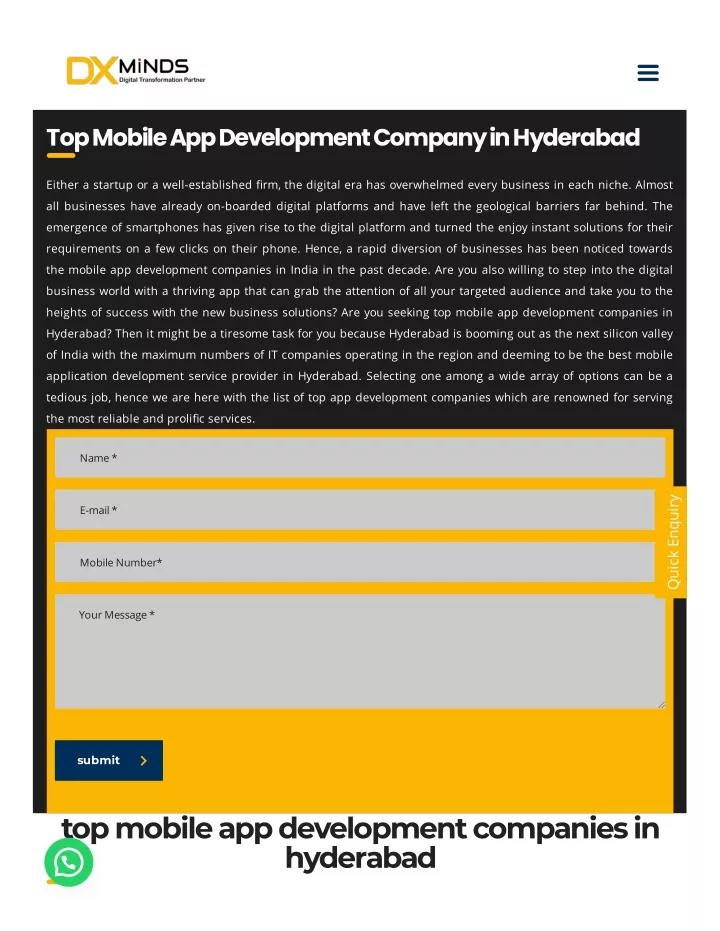 top mobile app development company in hyderabad
