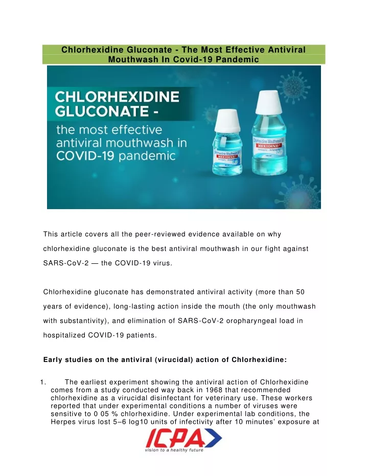 chlorhexidine gluconate the most effective