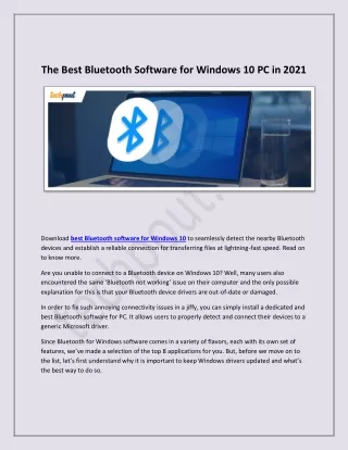 The Best Bluetooth Software for Windows 10 PC in 2021