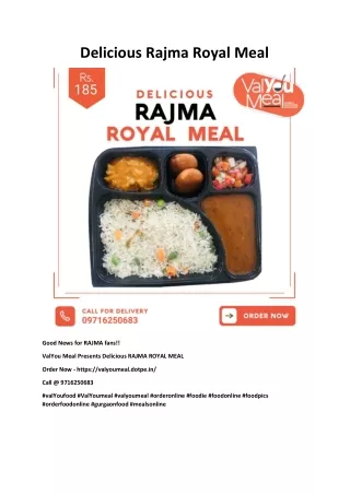 Delicious Rajma Royal Meal