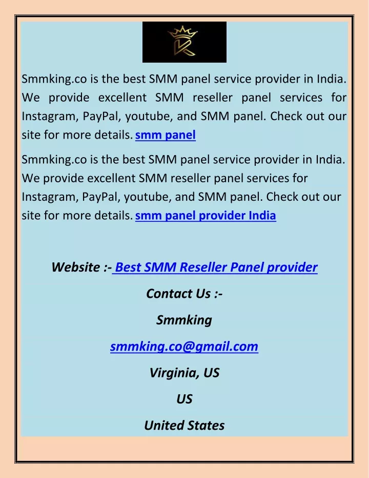 smmking co is the best smm panel service provider