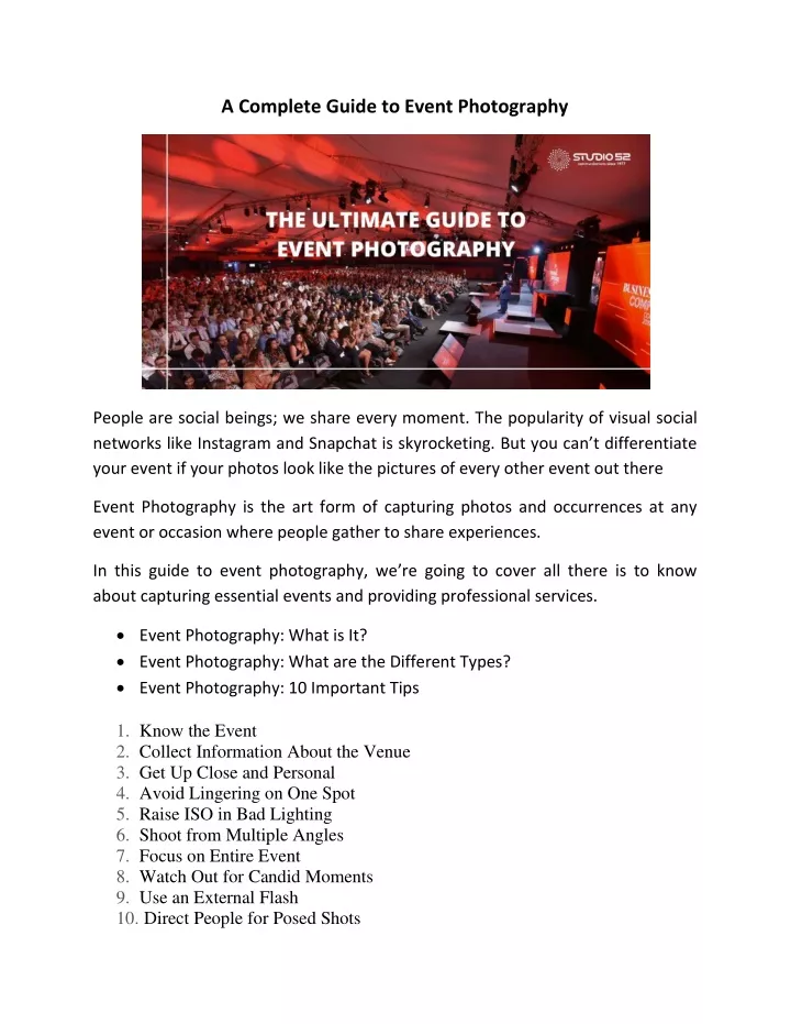 PPT - A Complete Guide To Event Photography PowerPoint Presentation ...