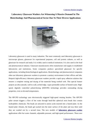 Benefits Offered By Laboratory Glassware Washers, Caused Them To Become Indispen