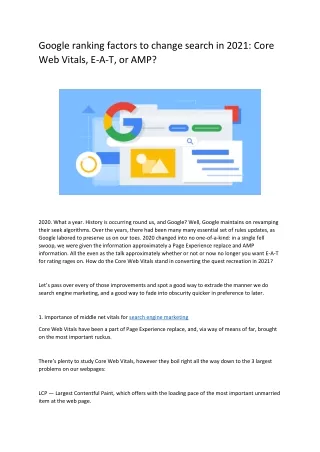 Google ranking factors to change search in 2021