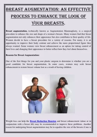 breast augmentation an effective process