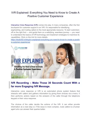 IVR Explained: Everything You Need to Know to Create A Positive Customer Experi