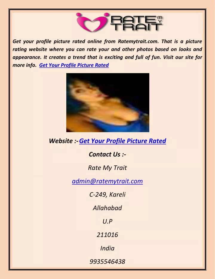 get your profile picture rated online from