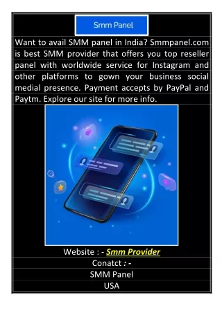 want to avail smm panel in india smmpanel