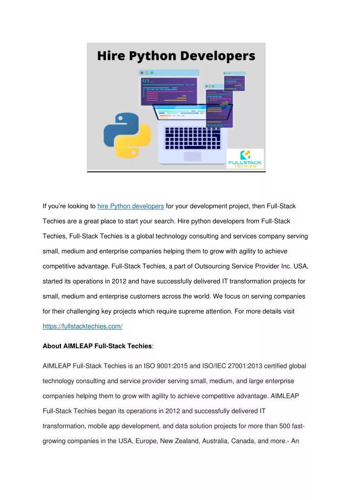 if you re looking to hire python developers