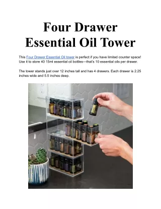 Four Drawer Essential Oil Tower