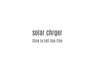 SOLAR CHARGER POWER BANK