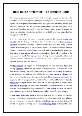 how to use a vibrator the ultimate guide