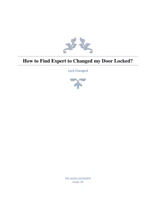 how to find expert to changed my door locked