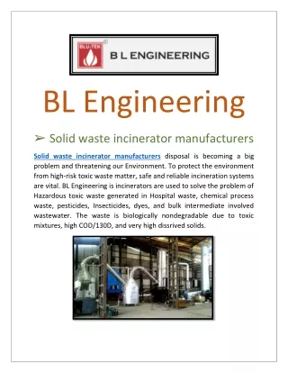 Solid waste incinerator manufacturers and Medical waste incinerator manufacturers June 2 Week PDF-converted