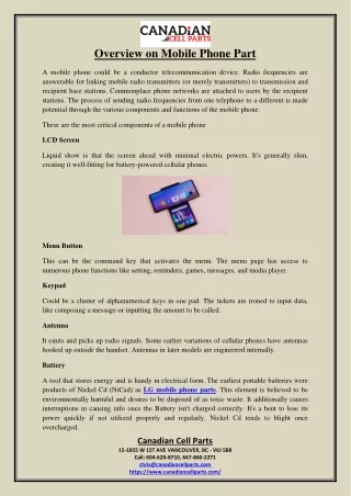 overview on mobile phone part