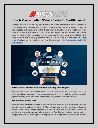 how to choose the best website builder for small