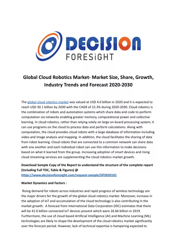 global cloud robotics market market size share