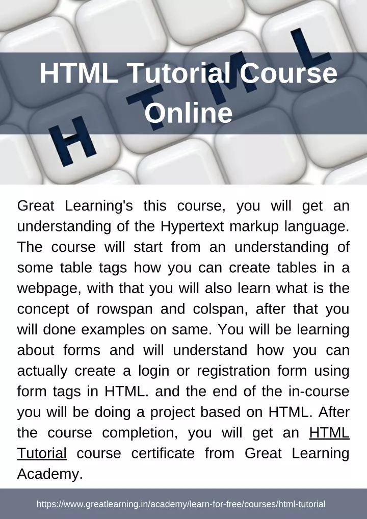 html tutorial course online