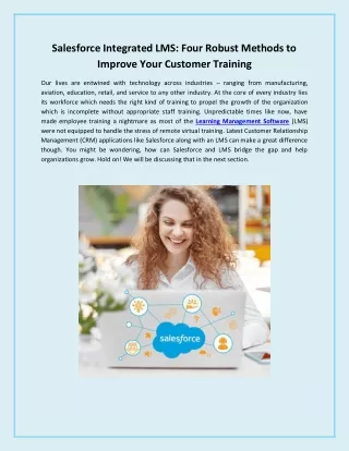 Salesforce Integrated LMS Four Robust Methods to Improve Your Customer Training