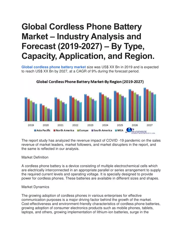 global cordless phone battery market industry